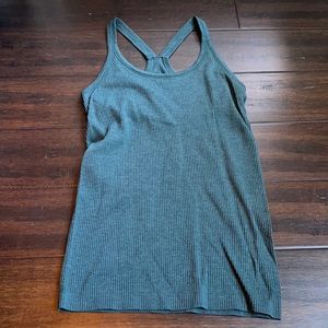 Lululemon Ebb to Street Tank Heathered Fuel Green